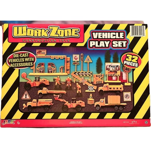 JA-RU inc. Work Zone Construction Toys 31 Pieces Vehicle Play Set NEW In Box - Picture 4 of 4